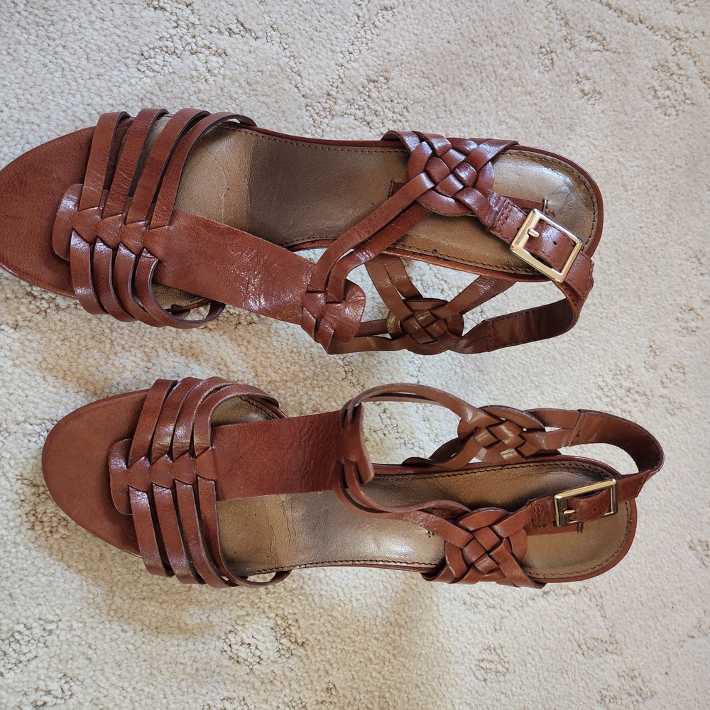 Bandolino Brown Woven Women's Sandals